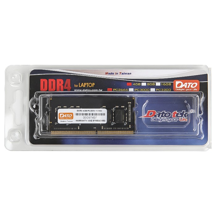 Модуль памяти SO-DIMM DDR4 Dato DDR4 4GB/2666 (DT4G4DSDND26)