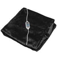 Плед шаль ковдру з підігрівом від usb від повербанка 100*65 Black