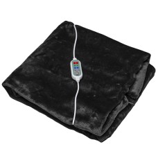 Плед шаль ковдру з підігрівом від usb від повербанка 100*65 Black