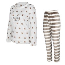 Жіноча махрова тепла піжама Heart Brown 2XL