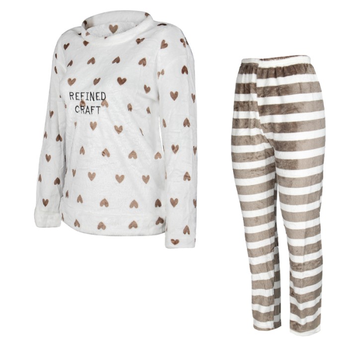 Женская тёплая махровая пижама Heart Brown 2XL