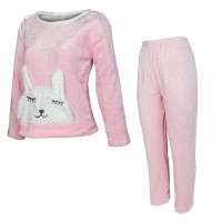 Жіноча махрова тепла піжама Bunny Pink L