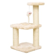 Кігтеточка для кота з полицями та іграшкою Taotaopets 072204 20*20*40 см Beige