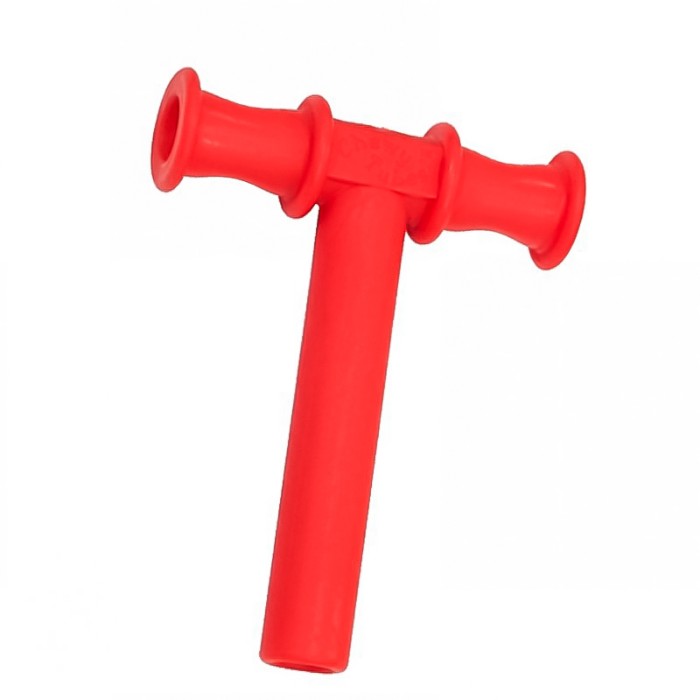 Сенсорная жевательная трубка для аутичных детей Т-образная оральная моторика Red