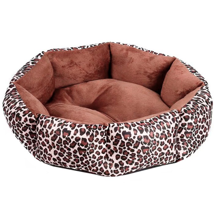 Лежак для котов собак круглый SY-2022-1208-97 Leopard M (50*18 см)