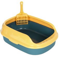 Туалет для кішок з лопаткою Taotaopets 227701 40*29*13,5 cm Blue + Yellow