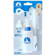 Пляшка для годування молоком кошенят та цуценят Taotaopets 111108 із соскою щітки для миття Blue