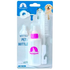 Пляшка для годування молоком кошенят та цуценят Taotaopets 111108 із соскою щітки для миття Pink