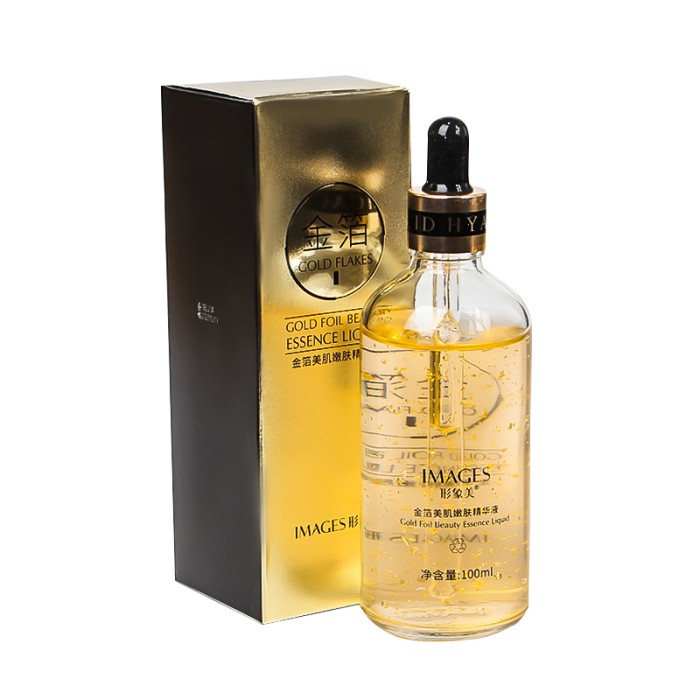 Сыворотка для лица питательная антивозрастная с экстрактом золота IMAGES Gold Flakes Gold Foil Beauty Essence Liquid 100 мл