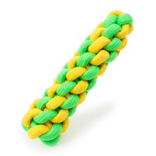 Іграшка Taotaopets 032225 плетена мотузка 18 см для котів та собак Green + Yellow