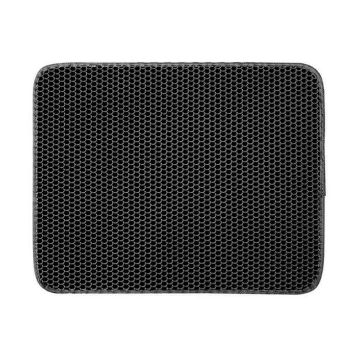 Двухслойный коврик для кошачьего туалета с песочным фильтром DT856 нескользящий Black 40*50 см