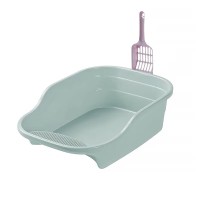 Туалет для кішок з лопаткою Lesko DT308 Blue+Green лоток