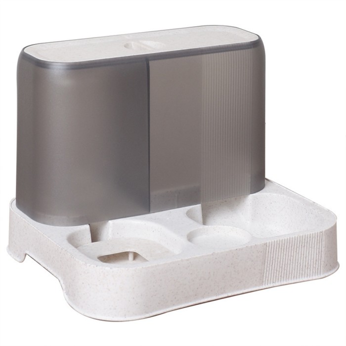 Миска для кошек собак с автоматической поилкой и кормом Taotaopets 193306 Beige