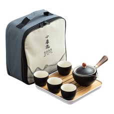 Набір дорожній для чайної церемонії керамічний Black Sand