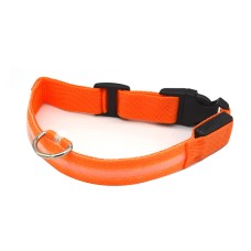 Світлодіодний LED нашийник USB, що світиться для собак і котів Orange M