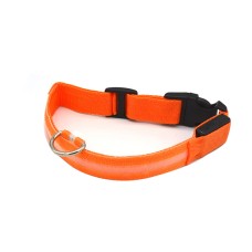 Світлодіодний LED нашийник USB, що світиться для собак і котів Orange S