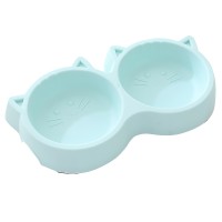 Миска для кішок Taotaopets Cat 123307 подвійна пластикова Blue