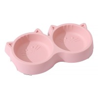 Миска для кішок Taotaopets Cat 123307 подвійна пластикова Pink
