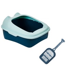 Туалет для котів з лопаткою Taotaopets 268802 Лоток для котів 40*30*18,5 cm Blue
