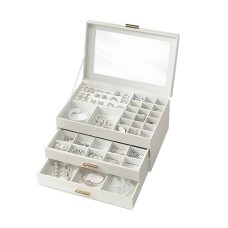 Скринька Casegrace SP-01223 для прикрас та ювелірних виробів трирівнева 26,5*18*13,5 см White