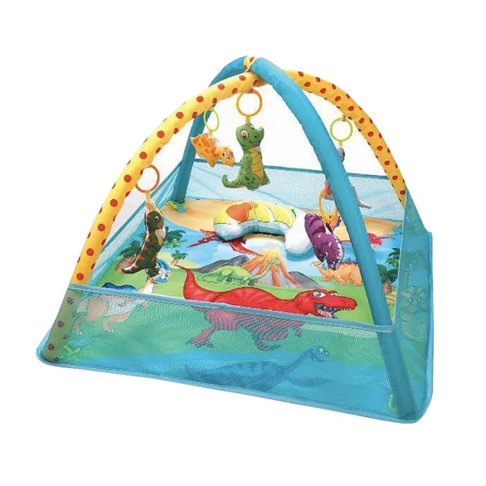 Детский развивающий интерактивный коврик 518A-19 динозавр манеж с каркасом для младенцев