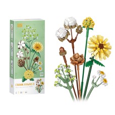 3D конструктор набір будівельних блоків LOZ 1670 гербера ромашка гіпсофілу 646 деталей пластиковий