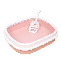 Туалет лоток для кішок з лопаткою Taotaopets 225501 46*38*13 см Pink