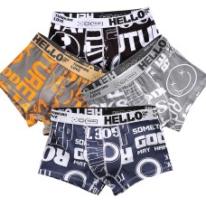 Набір чоловічих трусів боксерів PA-3187 з принтом Black/Orange/Gray/Sapphire Blue bp 4 шт XL