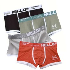 Набір чоловічих трусів боксерів PB-3199 Light gray/Green/Coral/Black з 4 шт 3XL