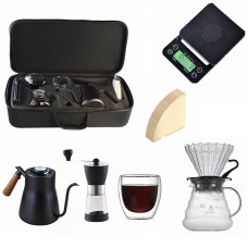 Дорожній кавовий набір Ecocoffee TS-01 із 7 предметів для приготування кави з кейсом подарунковий Black