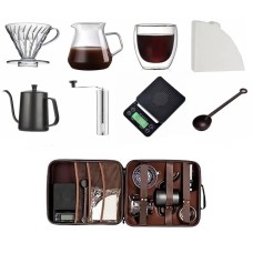 Дорожній кавовий набір Ecocoffee TS-05 із 8 предметів для приготування кави з кейсом Black