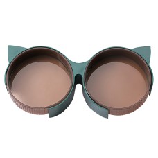 Миска Taotaopets 198807 для котів подвійна з вушками Green