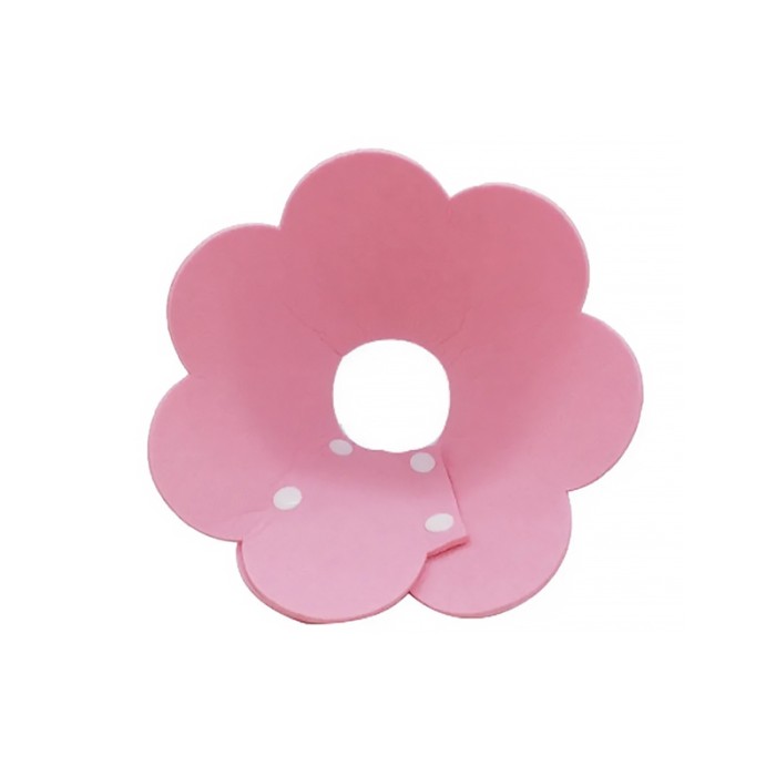 Мягкий воротник-подушка для кошек DT1063 Flower послеоперационный защитный от вылизывания M Pink