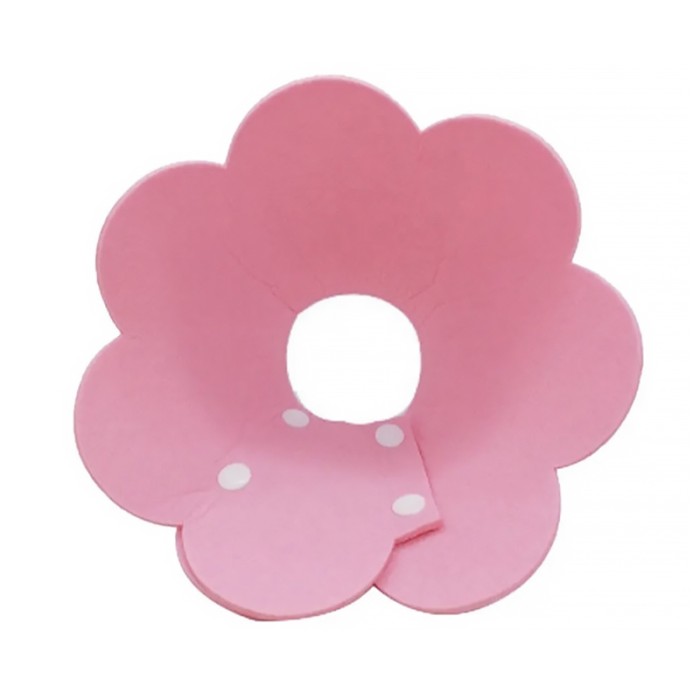 Мягкий воротник-подушка для кошек DT1063 Flower послеоперационный защитный от вылизывания XL Pink