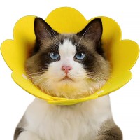 Мягкий воротник-подушка для кошек DT1063 Flower послеоперационный защитный от вылизывания S Yellow