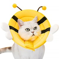 М'який комір-подушка для кішок Lesko DT-613 L Little Bee післяопераційний захисний від вилизування