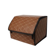 Автомобільний органайзер ZWX-002 Brown-Gold компактний місткий два відділи для зберігання на липучці з ручкою 40*30*30 см