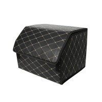 Автомобільний органайзер ZWX-002 Black-Gold компактний місткий два відділи для зберігання на липучці з ручкою 40*30*30 см