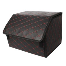 Автомобільний органайзер ZWX-002 Black-Red компактний місткий два відділи для зберігання на липучці з ручкою 65*30*30 см