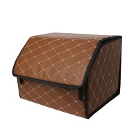 Автомобільний органайзер ZWX-002 Brown-Gold компактний місткий два відділи для зберігання на липучці з ручкою 55*30*30 см