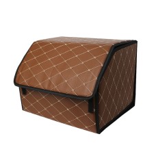 Автомобільний органайзер ZWX-002 Brown-Gold компактний місткий два відділи для зберігання на липучці з ручкою 55*30*30 см