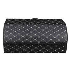 Автомобільний органайзер XY0-52 Black-Gold компактний місткий два відділи для зберігання на магнітах з ручкою 55*31*29 см