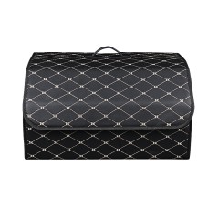 Автомобільний органайзер XY0-52 Black-Gold компактний місткий два відділи для зберігання на магнітах з ручкою 40*31*29 см