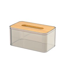 Настольная коробка-органайзер 3565 для салфеток прямоугольный пластковый 21.5*13*9.5 см Gray