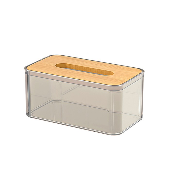 Настольная коробка-органайзер 3565 для салфеток прямоугольный пластковый 21.5*13*9.5 см Gray