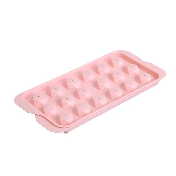 Пластиковая форма для льда 1178 Бриллиант Pink 18 отделений