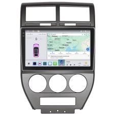 Штатна магнітола Lesko для Jeep Compass I 2006-2010 екран 10" 4/64 QLED CarPlay 4G Wi-Fi GPS 360 Prime
