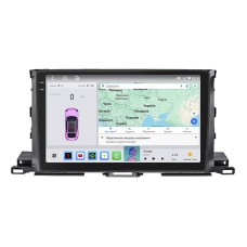 Штатная магнитола Lesko для Toyota Highlander III (U50) Рестайлинг 2016-2019 экран 10" 4/64 QLED CarPlay 4G Wi-Fi GPS 360 Prime