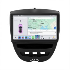 Штатная магнитола Lesko для Citroen C1 I Рестайлинг 2 2012-2014 экран 10" 4/64 QLED CarPlay 4G Wi-Fi GPS 360 Prime
