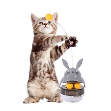 Іграшка DT-653 Неваляшка Зайчик для котів з кульками та годівницею